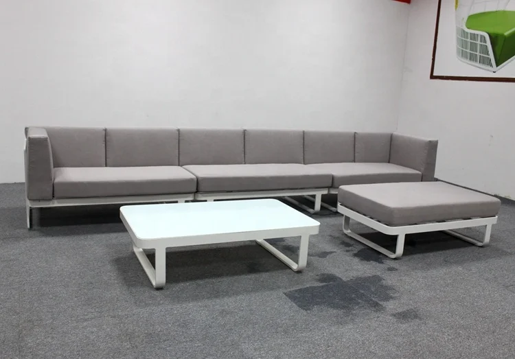 Classical design outdoor furniture hotel terrace patio garden sofa set deep seat aluminum frame garden sofa with coffee table