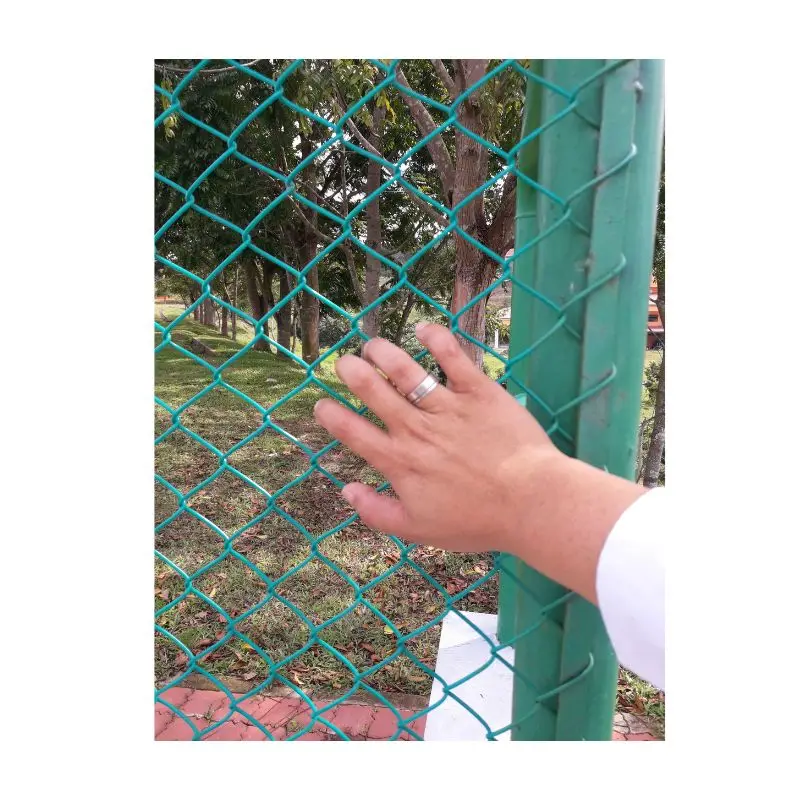 Hot Sale Customized Height Up to 10ft PVC Coated chain link fence sports fence panel  for football and sports venue