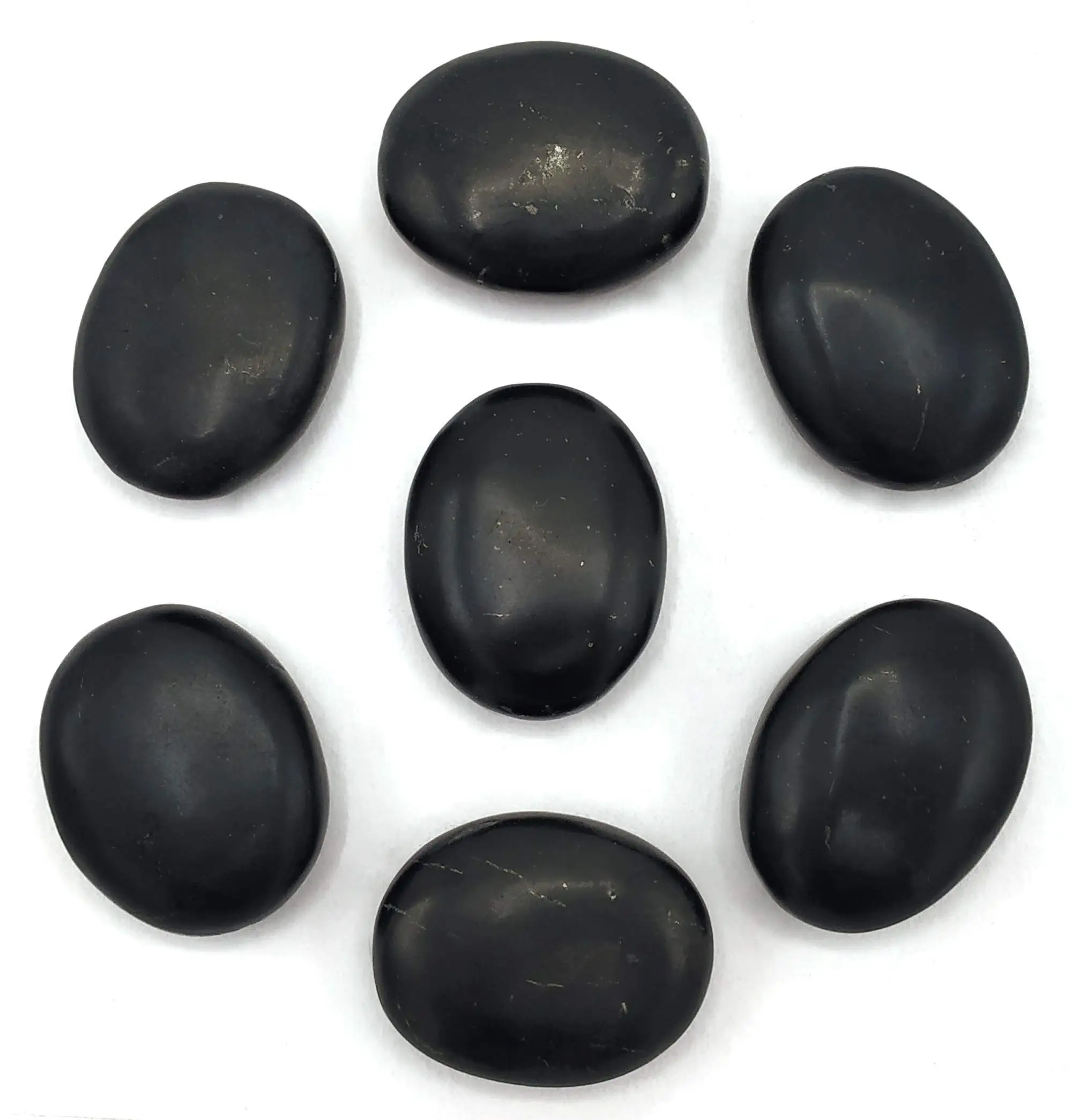High Quality Natural Polished Stone Black Shungite Palm Stone wholesale black Shungite Crystal palm stone Black Shungite Sale