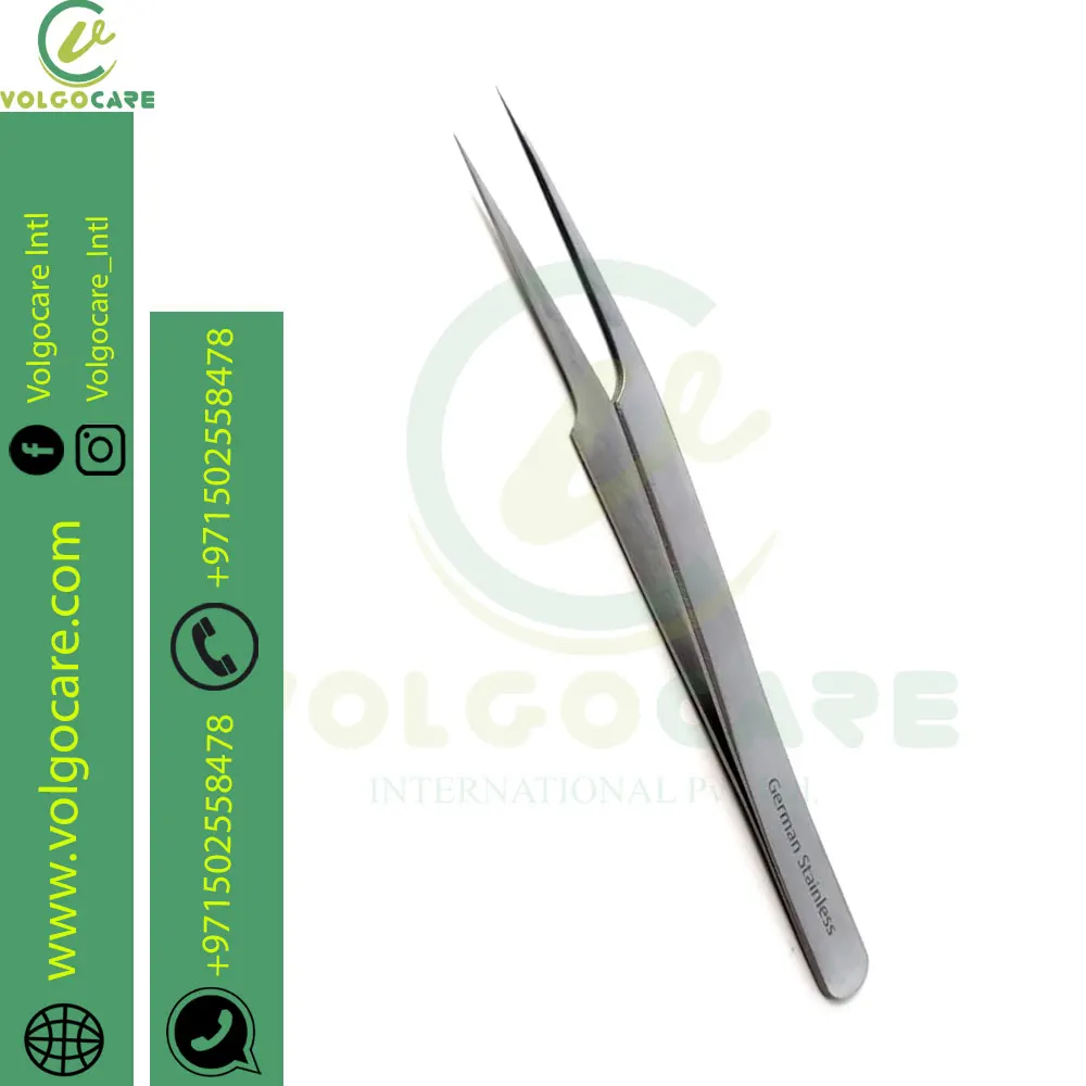 High Precision Surgical Lab Forceps Fine Point Tweezers For Microscopic Tasks Multipurpose Tool Straight + Angled Tips Medical