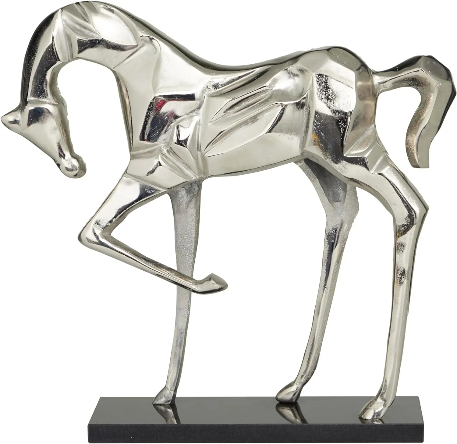 WB INC Modern Aluminum Metal Horse Decorative Sculpture Home Decor Statue, Accent Figurine, Statue Figurine