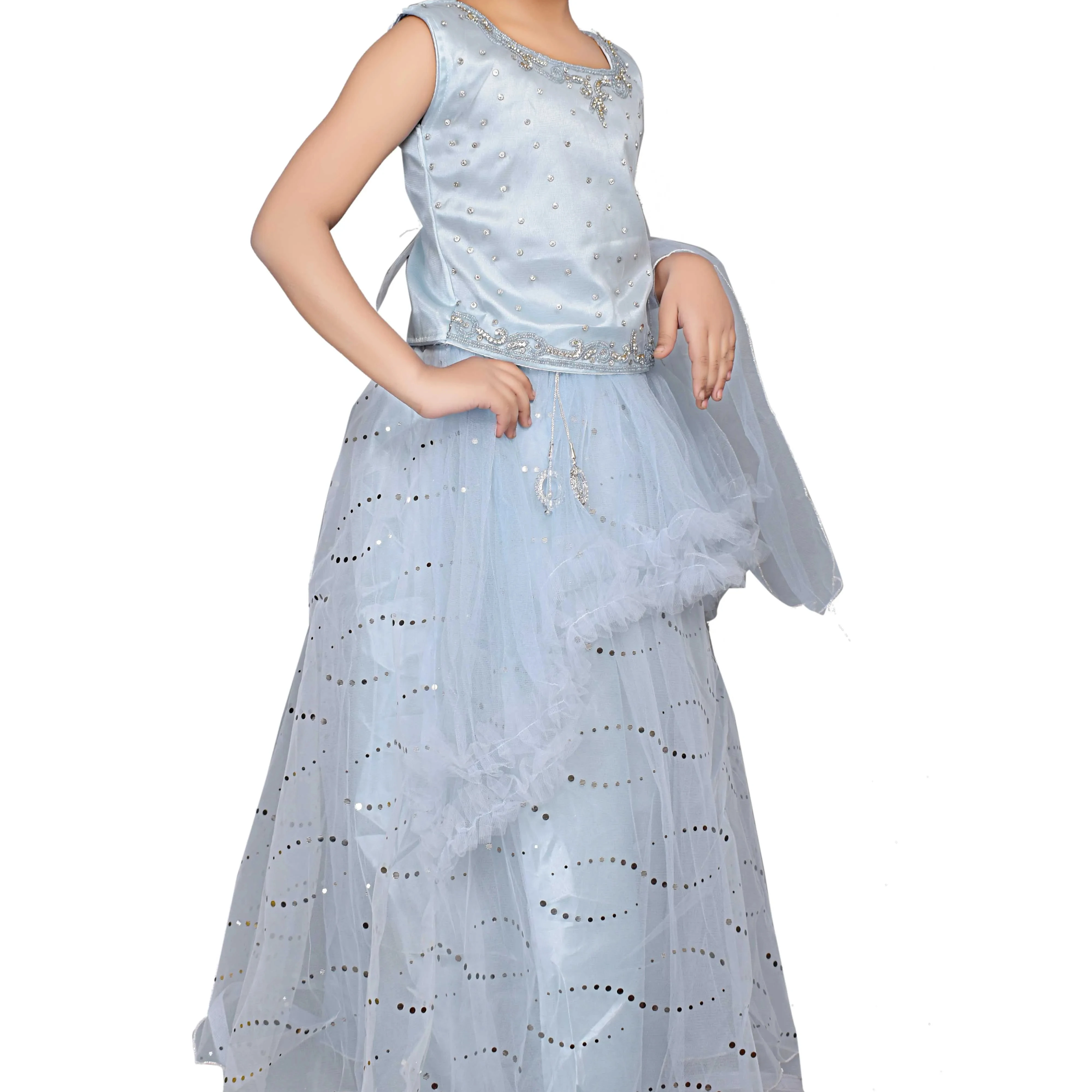 Best Quality Indian Traditional Net Lehenga Choli with Dupatta for Girls 3-10 Years Most Demanded Wedding Dress Made in India