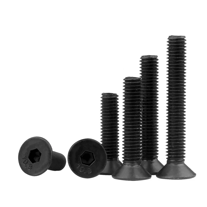 10.9 grade countersunk head bolt din 7991 Black zinc plated flat head Hexagon socket screw