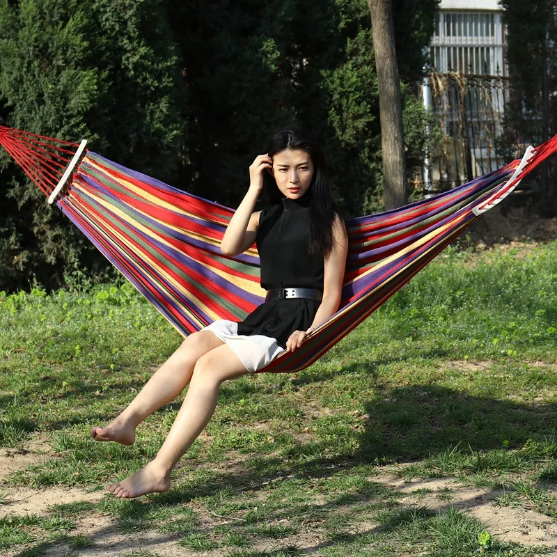Hot Selling Outdoor Portable Double and Single Hammock Travel Ultralight Folding Camping Canvas Hammock
