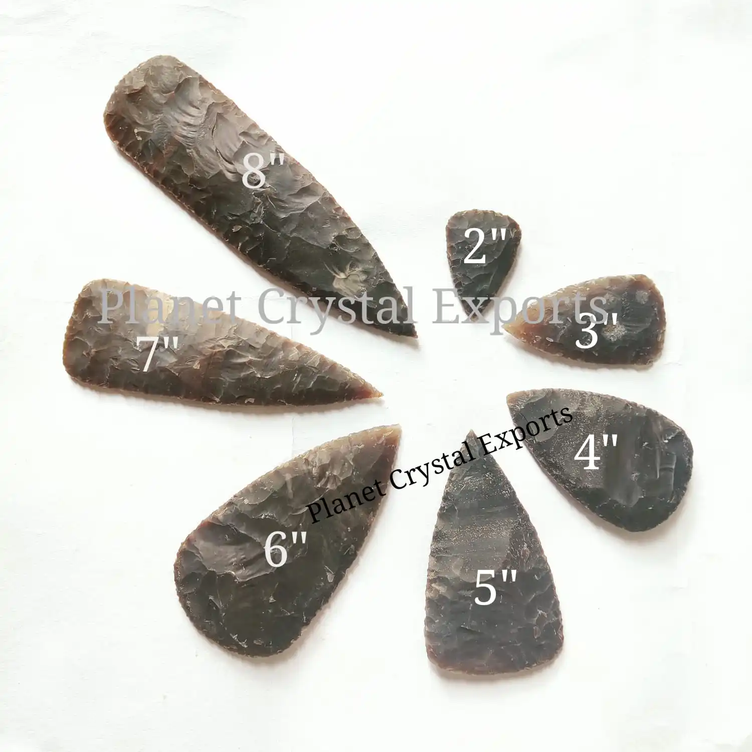 Hand-Knapped 4 Inch Indian Agate Biface Natural Crystal Quartz Folk Art Jasper Stone Semi-Precious Stone Crafts Chakra Style