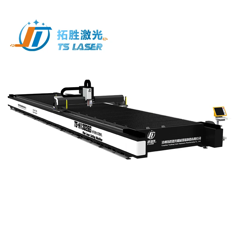 Tuosheng Large Format 13000x2500mm 25000x3200mm Ground Rail 12kw 20kw 30kw Fiber Laser Cutting Machine For Cutting Metal