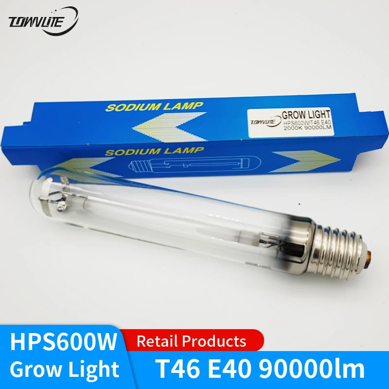 Long life high light flux promotes plant growth light HPS600W T46 E40 90000LM plant sodium lamp