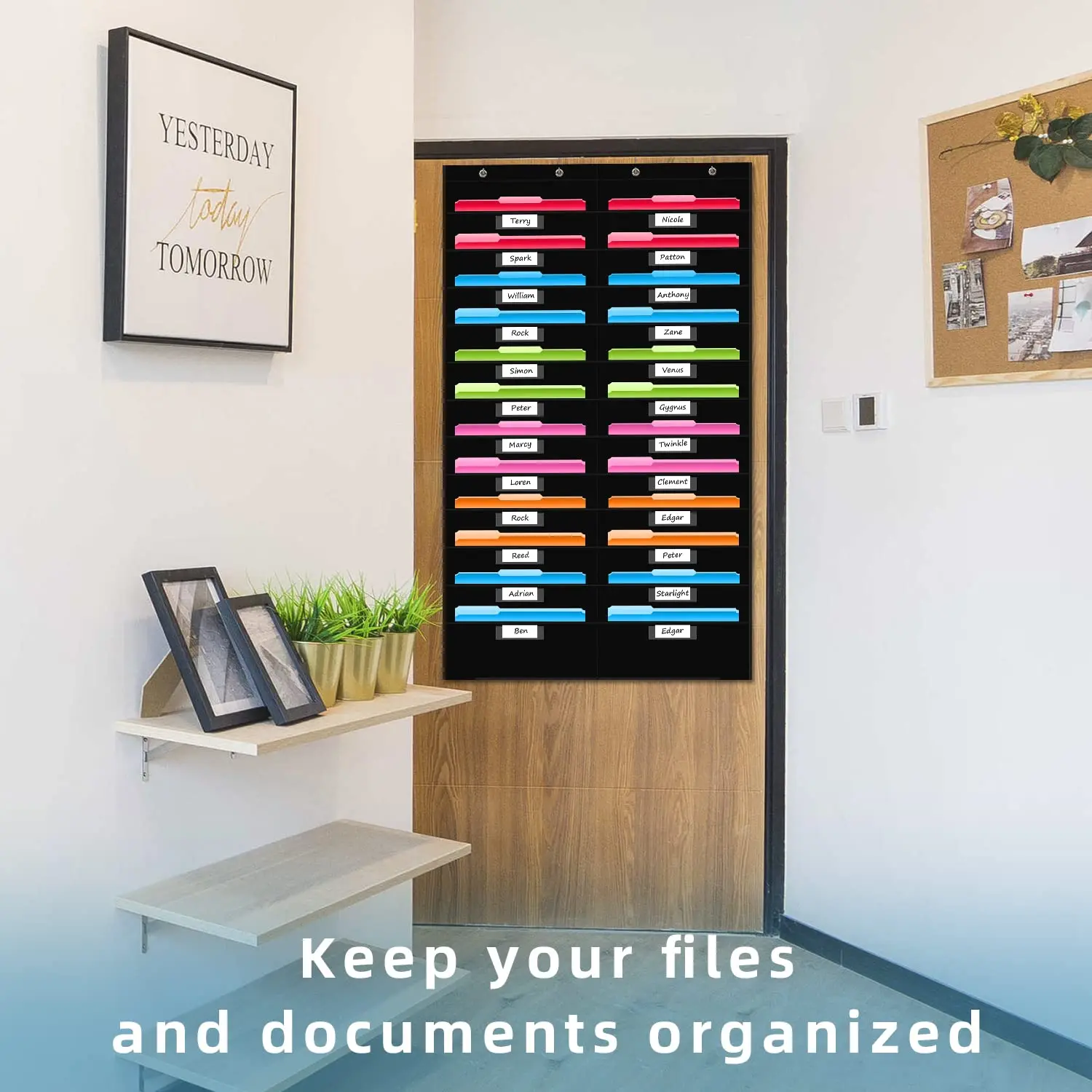 24 Pocket File Storage Pocket Chart,Hanging Wall File Organizer for Classroom and Office, Organize Your Assignments
