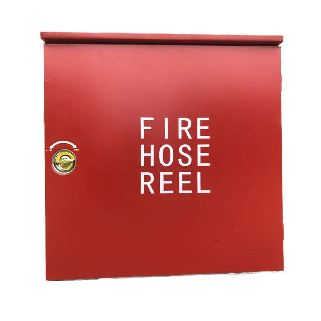 High quality fire protection system recessed fire hose reel box double door fire hose reel cabinet
