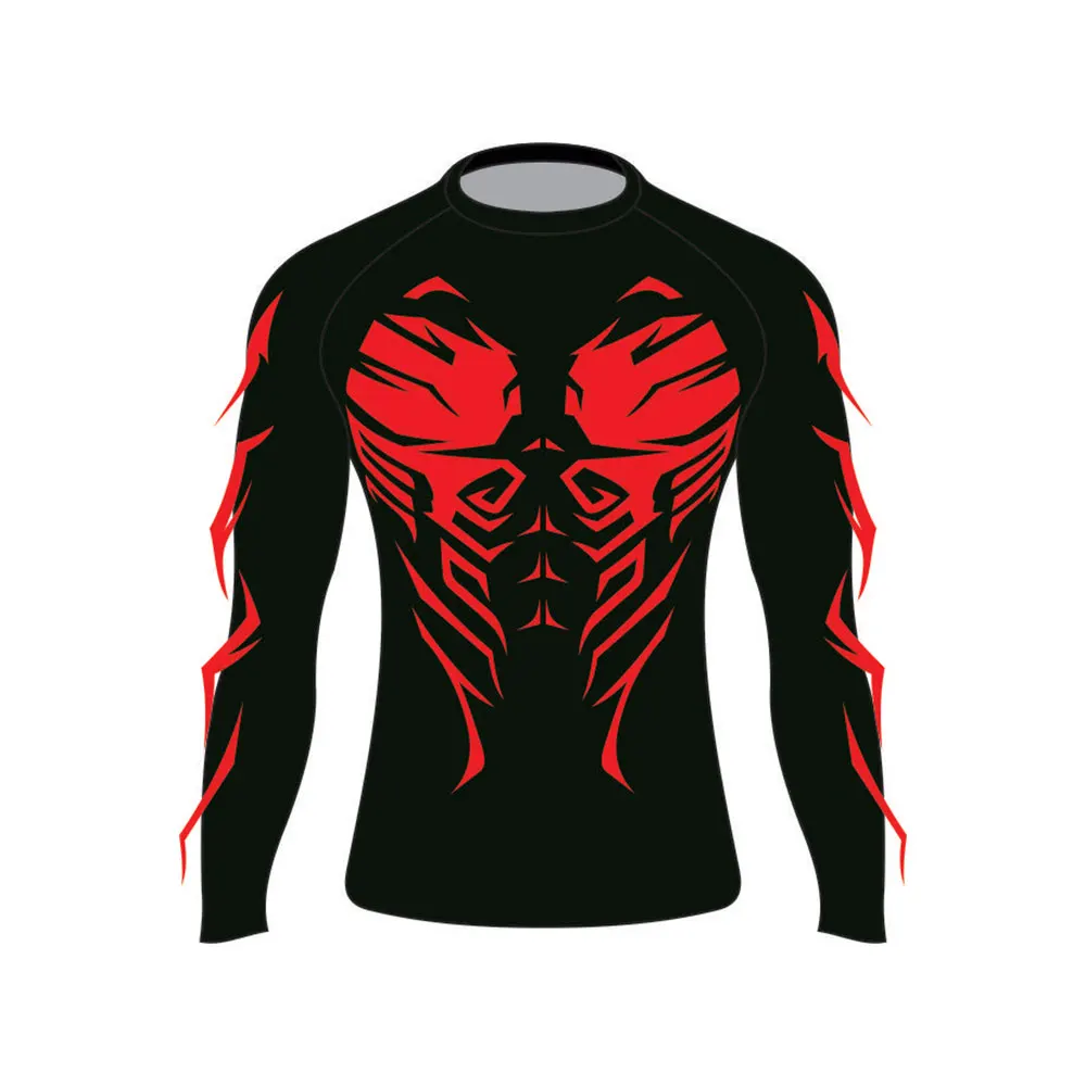 Factory Custom OEM Design Mens Compression Mma Rash Guards Custom Sublimated Printed Rash Guard