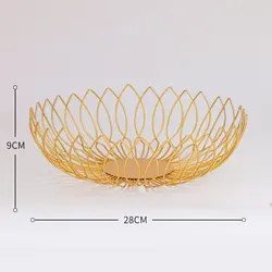 Creative Wire Countertop Golden Iron Vegetable Storage Fresh Gift Storage Metal Mesh Kitchen Fruit Basket