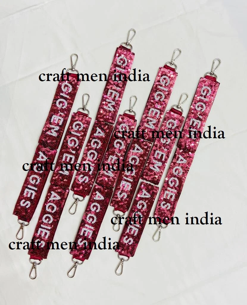 2024 Handmade Sequence key chain fashion for women Customized words and color  Backpack Metal key Ring Strap Lanyard Key Chain