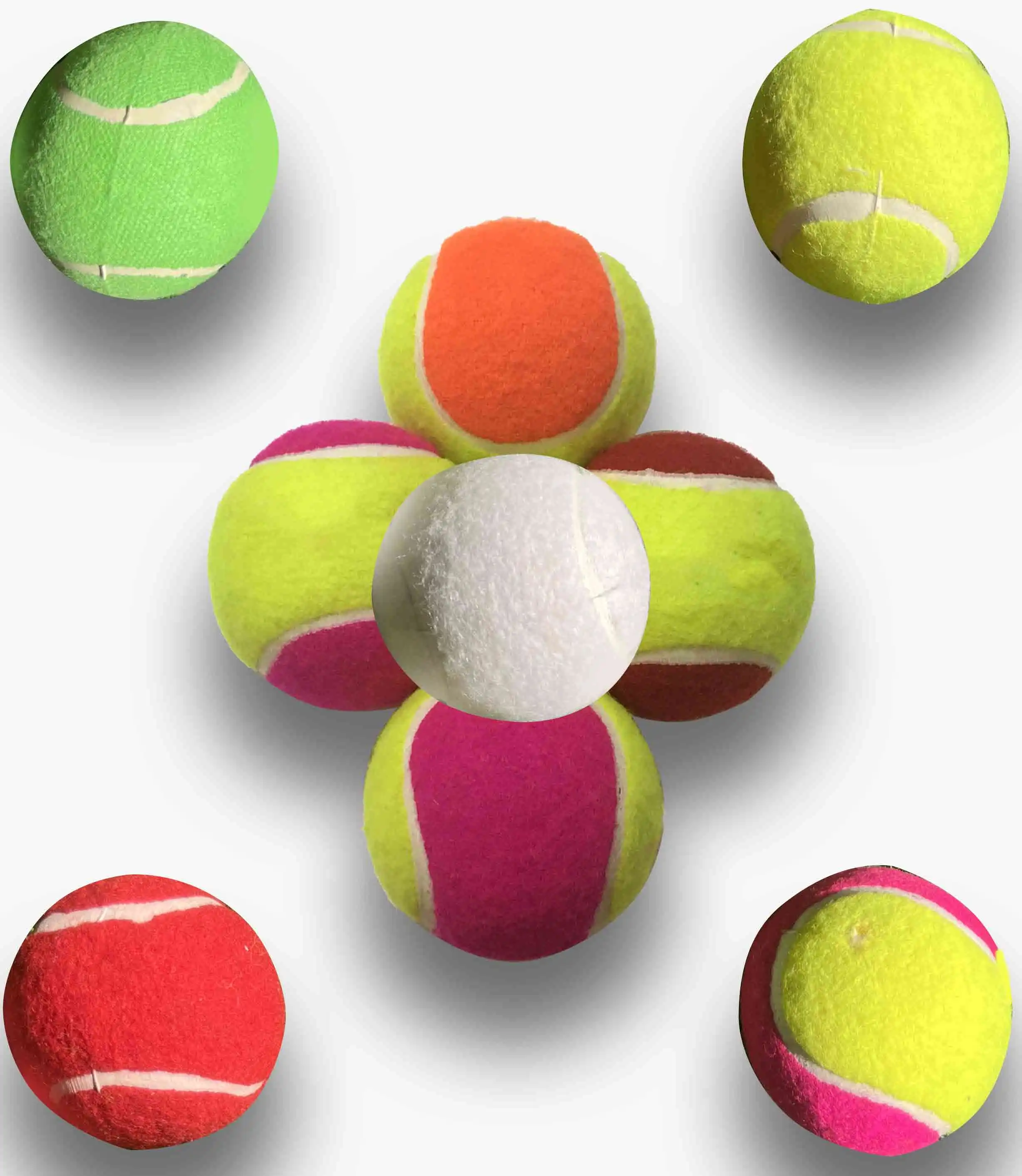 High quality tennis ball cricket match practice ball lightweight rubber material multi color easily throw tennis ball