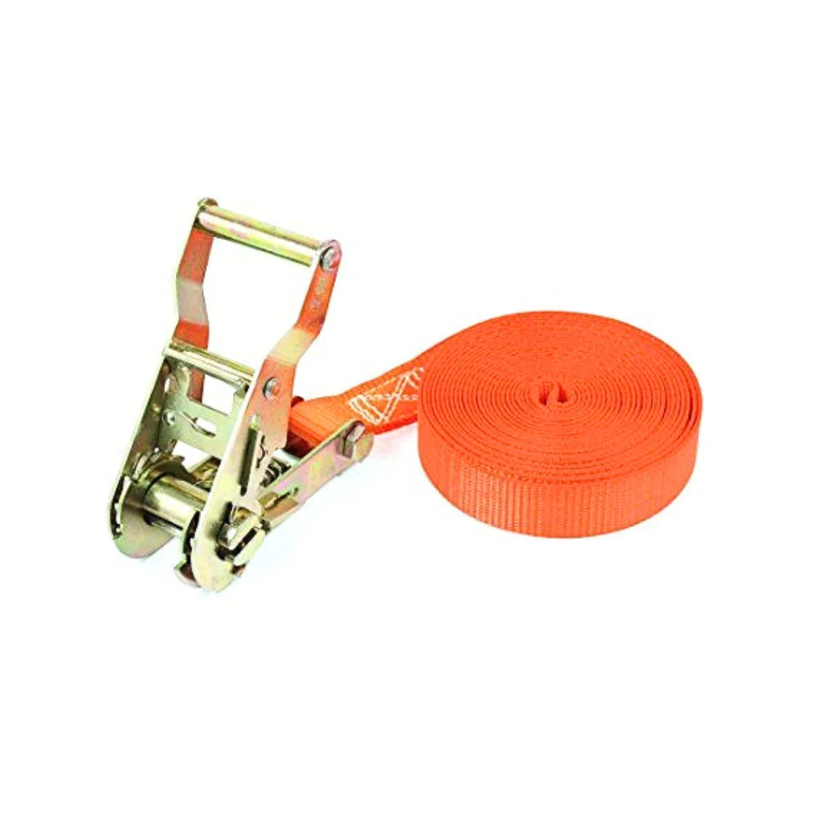 Orange 25mm Ratchet Straps Tie Downs Polyester Belt  With Hookless Type for Safely Fastening and Transporting Large Loads