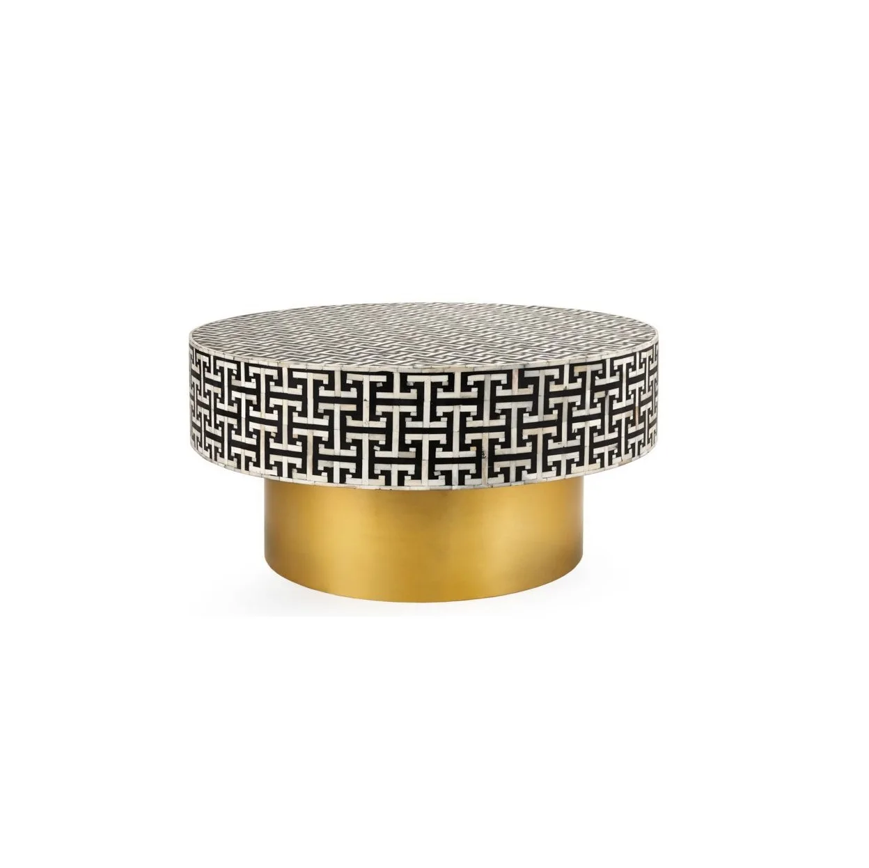 Latest Design Shell Finished Bone Inlay Coffee Table for Luxury Home and Hotel Decoration Round Coffee Table