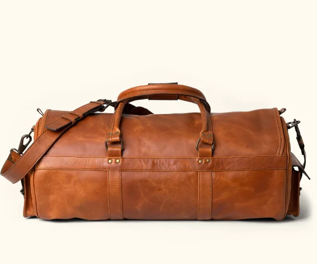 High Quality Genuine Leather Travelling Shoulder Duffle Travel Weekender Luggage Bag