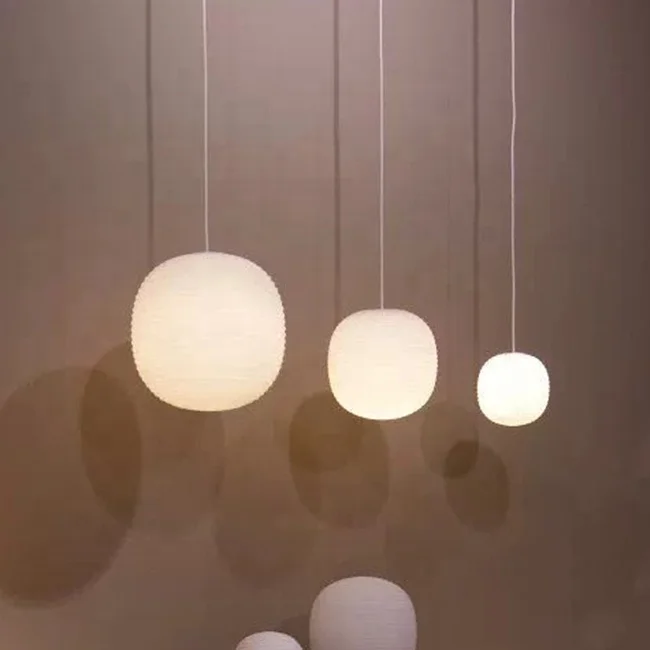 Lampshade Globe Lantern Ceiling Lamp Lighting Pendant Lamp Chandelier Light Opal Glass Small Ribbed Surface Round Frosted White