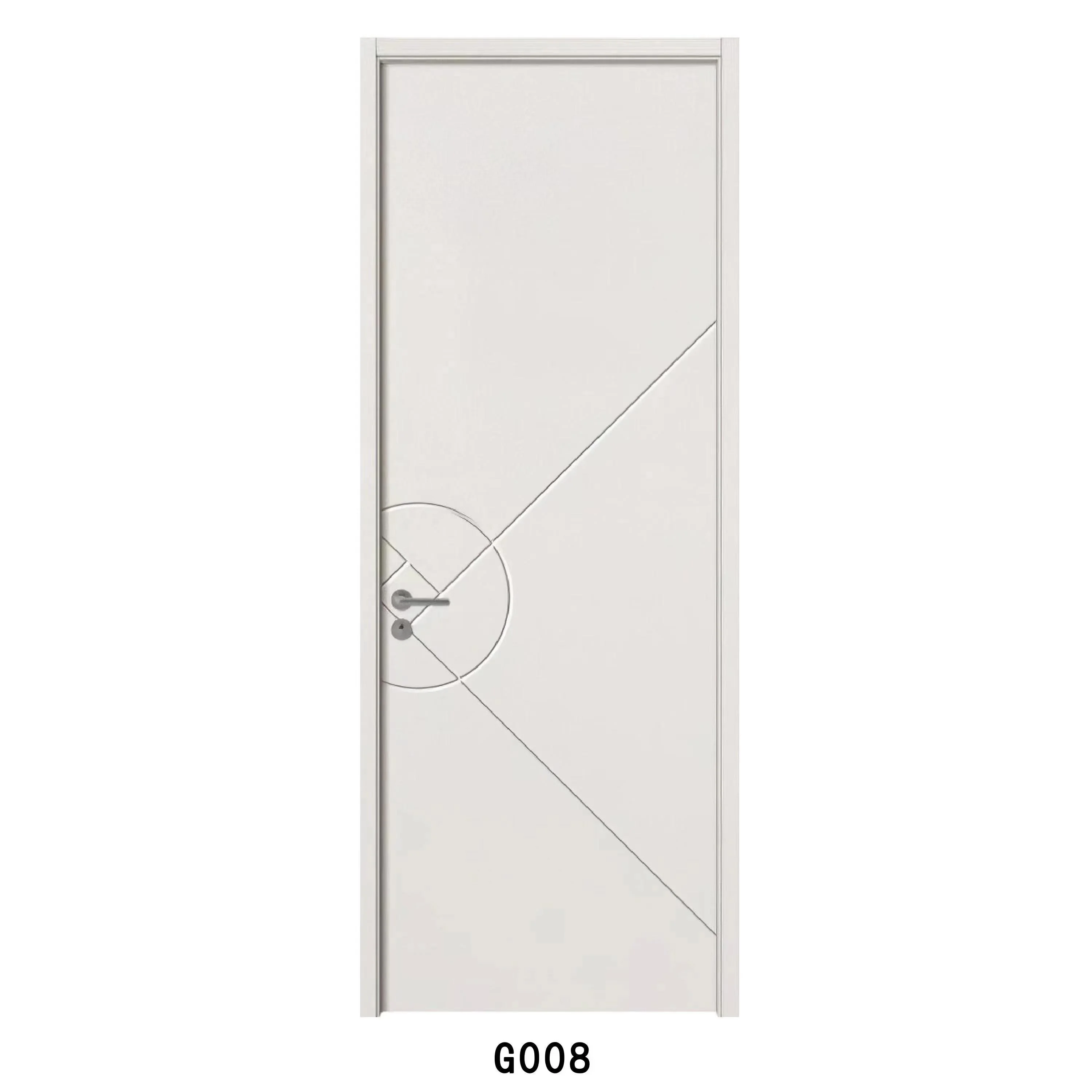 Hot Sale Top Grade Standard Size Inn Solid Interior Pvc Glass Door Wood Door Price for Room