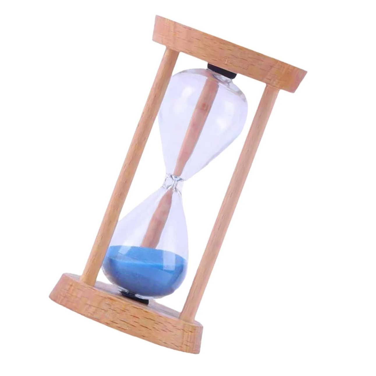 Wooden Hourglass Timer Sand Clock 5 Minutes & Metal Sand Watch 5 Min, Brass Hour Glass Sandglass for Home Desk Office
