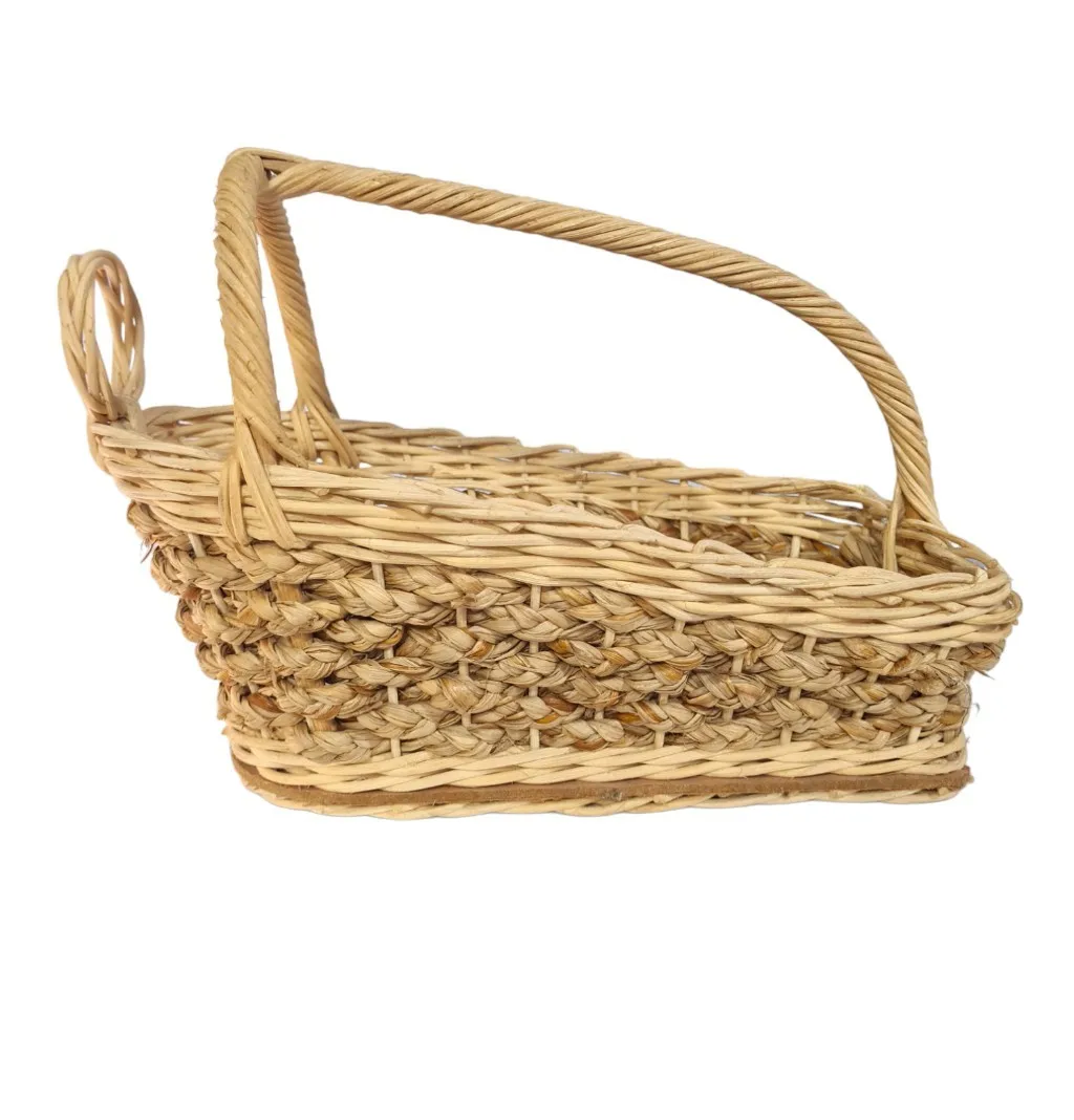 Hot Sale Vintage Wicker Wine Bottle Basket Wine Bottle Storage Dinner Table Display Wholesale Thailand Supplier