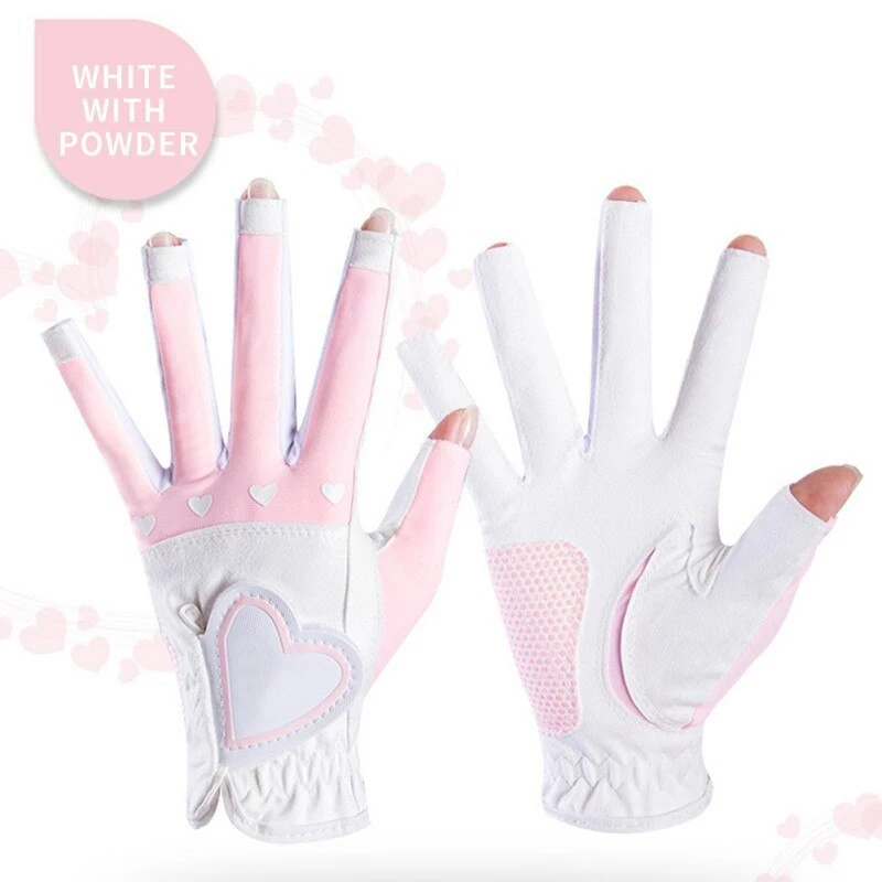 1Pair Women Golf Gloves Fingerless Soft Sport Ladies Granules Anti-Skid Glove Left And Right Hand Golf Gloves