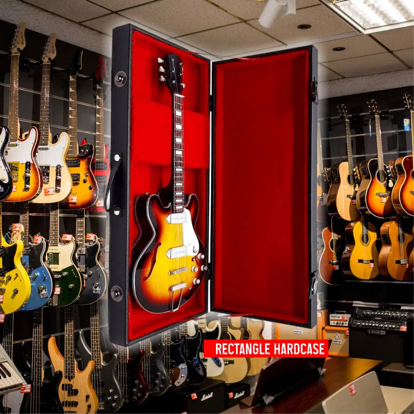 Miniature Hardcase Rectangle For All model Miniature Guitars Exclusive 25 cm