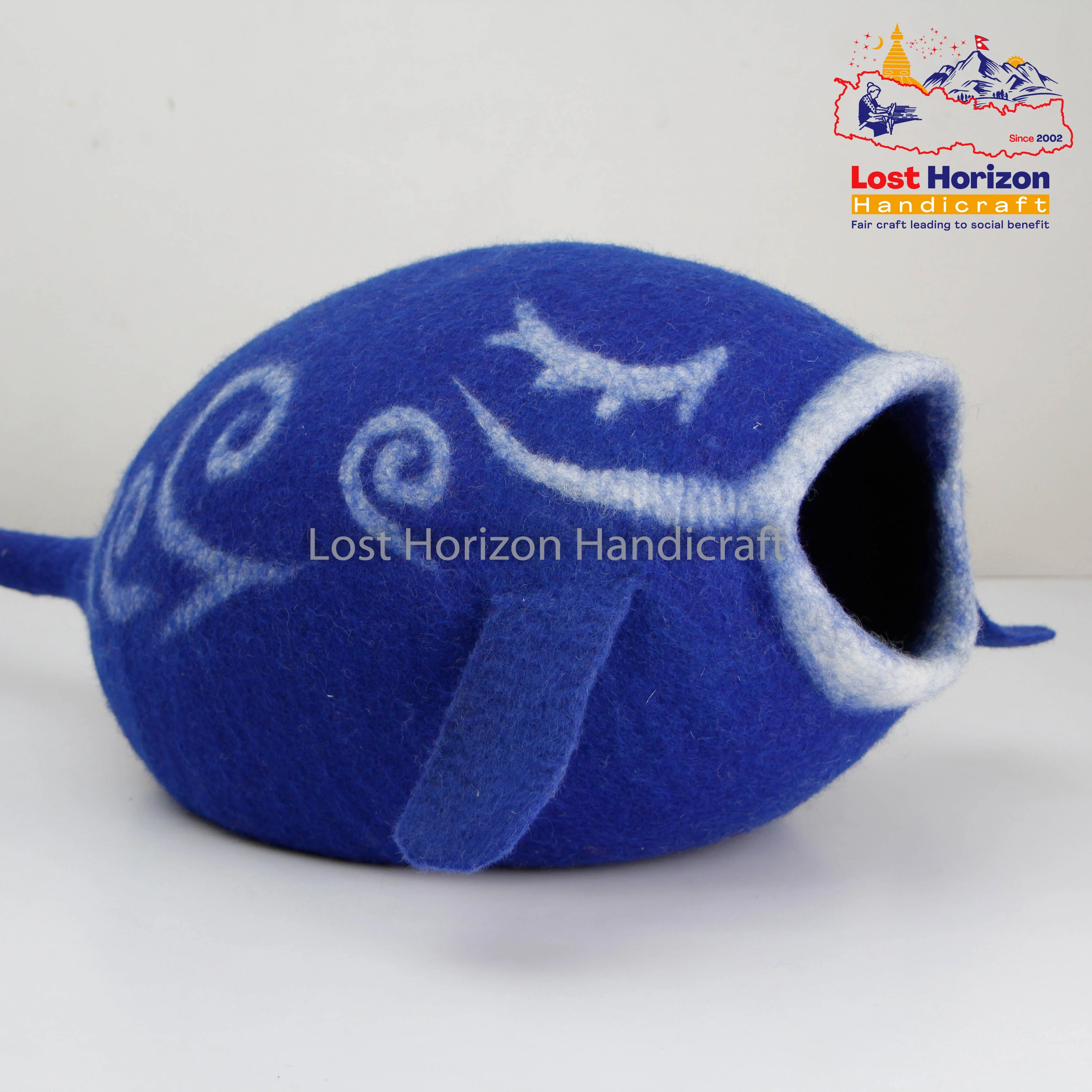 Premium Felt Handmade Wool Cat Cave Bed Ethically Crafted in Nepal Top Quality New Zealand Wool Non Allergic Non-Toxic