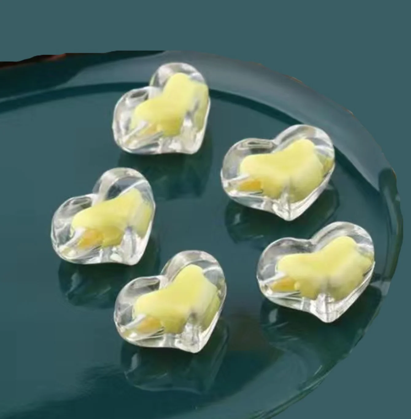 20MM  215pcs  transparency  Acrylic heart Beads hole frog spawn  Chunky Loose Spacer Beads Inner Colored Round Beads Jewelry Mak