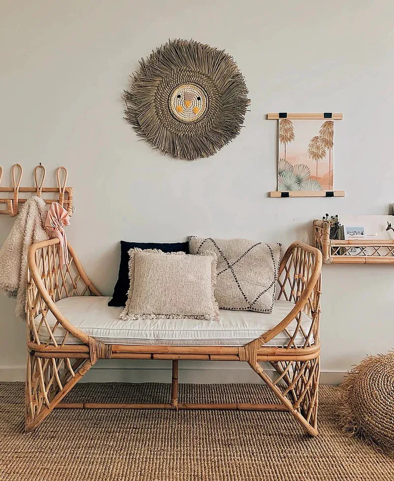 Natural Rattan Bed for 3-5 Years Old Baby Furniture Doll bed New design High Quality Safe for Children Environmentally friendly