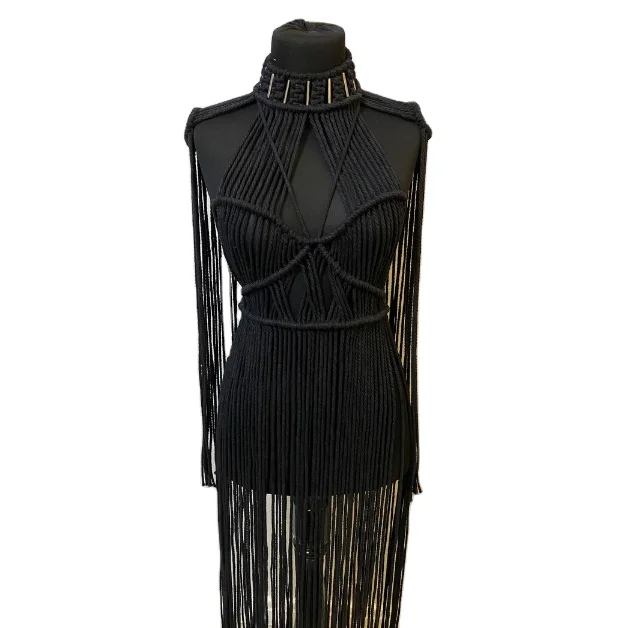 maternity dress yarn festival costume  Beach wedding dress Macrame dress festival outfit