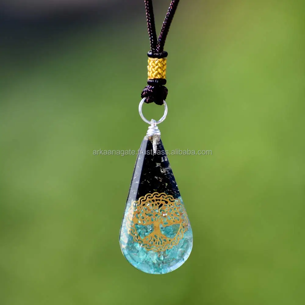 Wholesale Orgone 7Chakra Pendant Stunning Teardrop chakra crystals healing for Protection