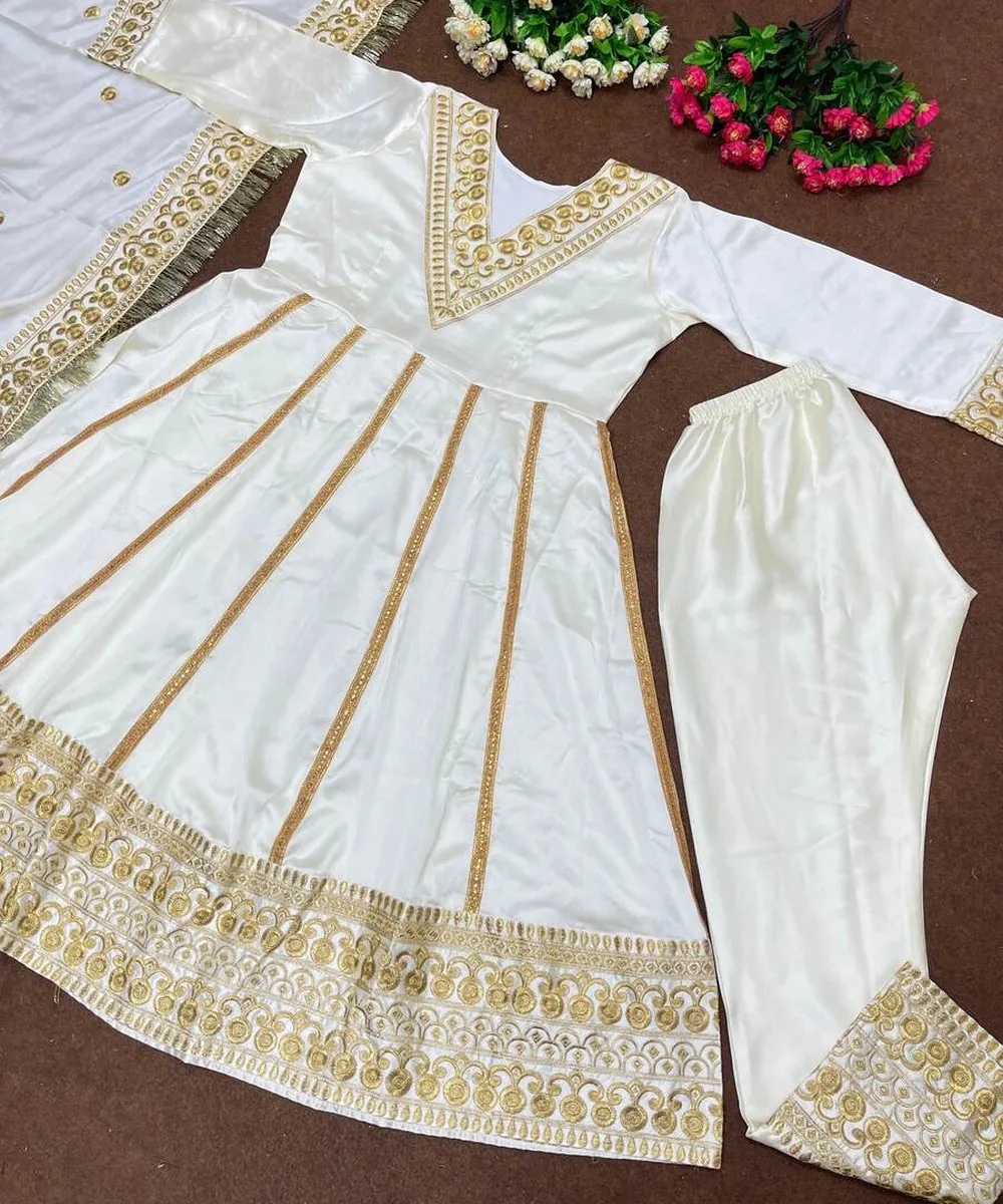 Rich Look Wear Top and Sharara with Thread Embroidery Work Designer Party Sequence Plazz