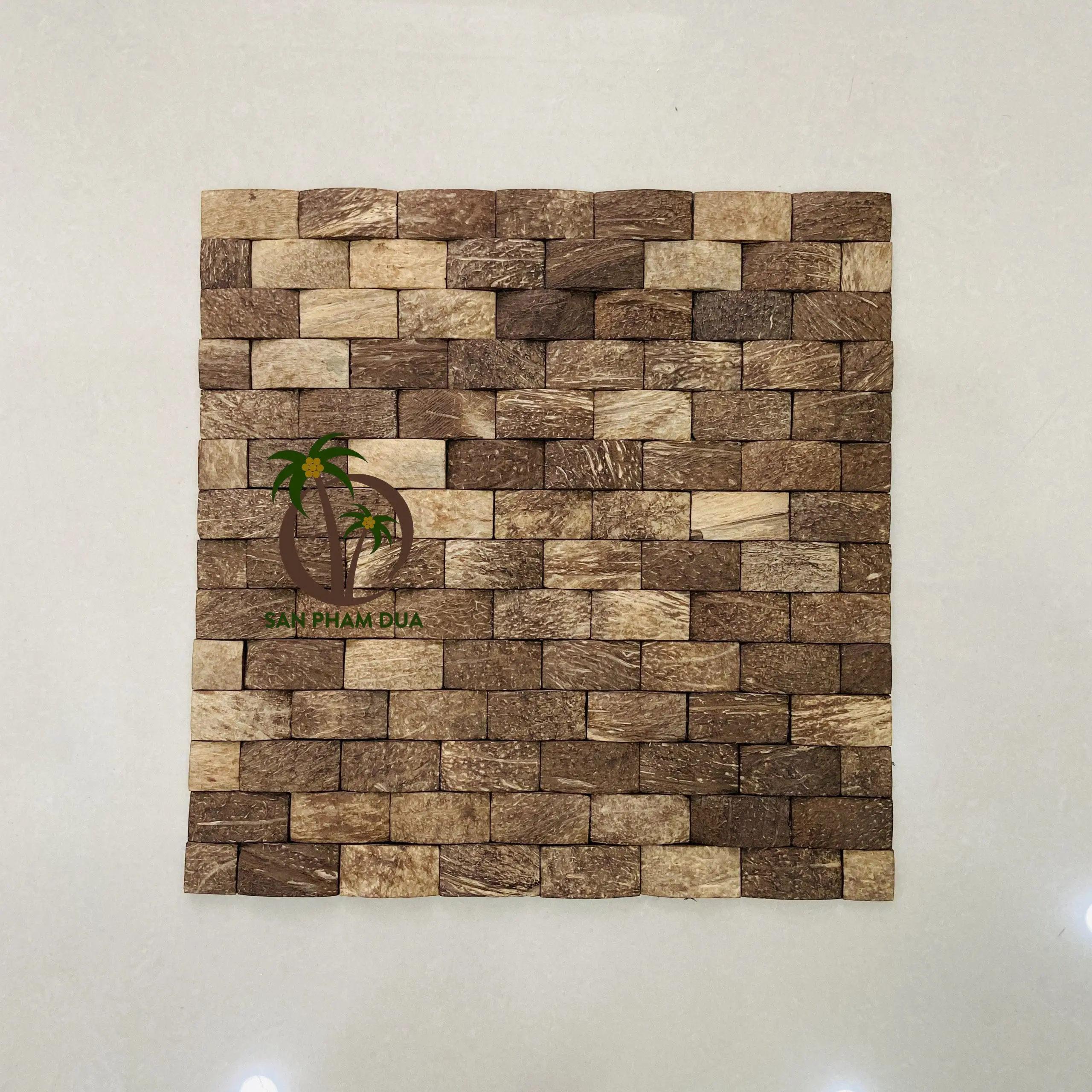 BEST SELLER NATURAL COCONUT SHELL PANELS/ NATURAL COCONUT SHELL WALL PANEL IN COCO - ECO VIETNAM