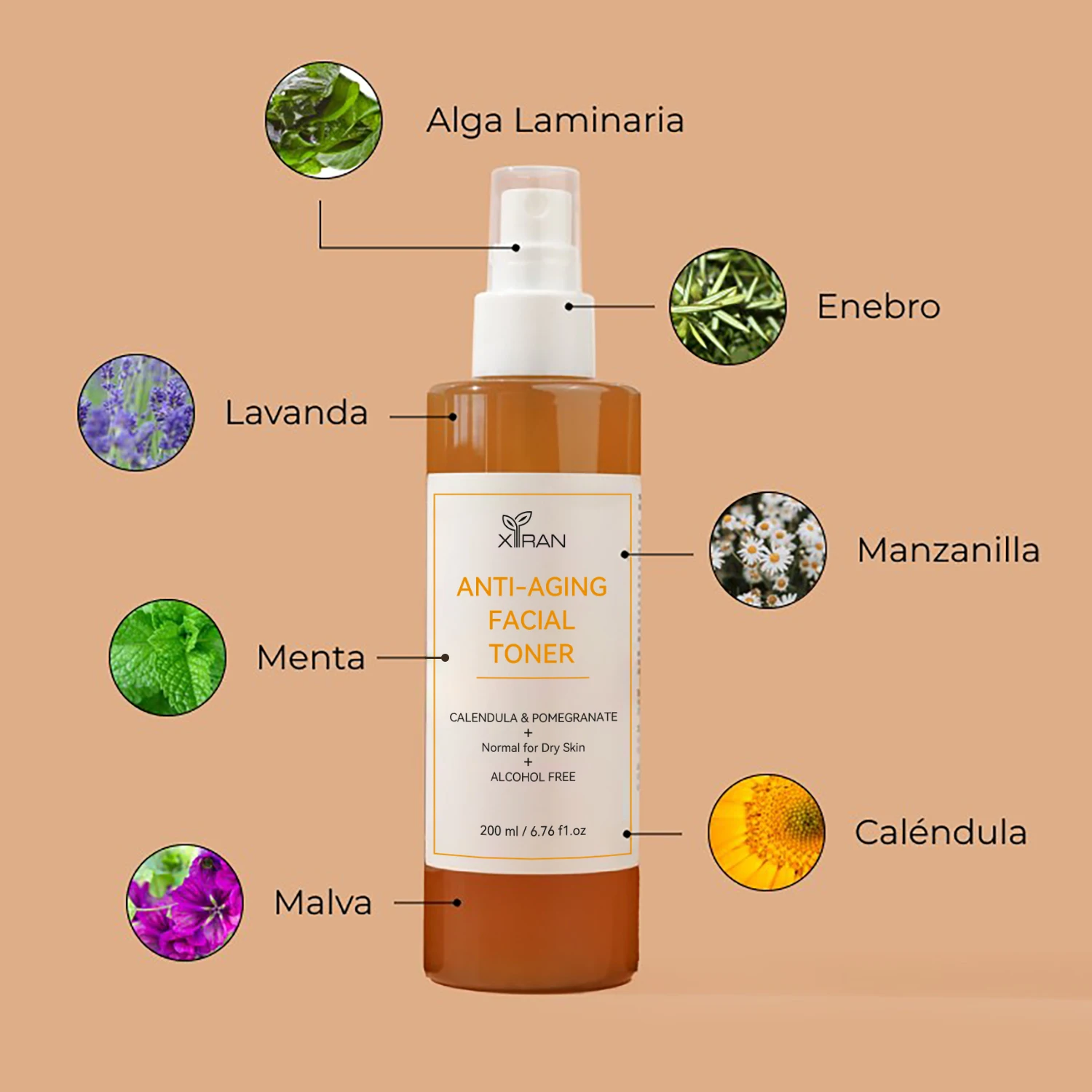 Private Label Alcohol Free Calendula Facial Toner for Anti-Aging Hydrating Face Skin Toner Spray