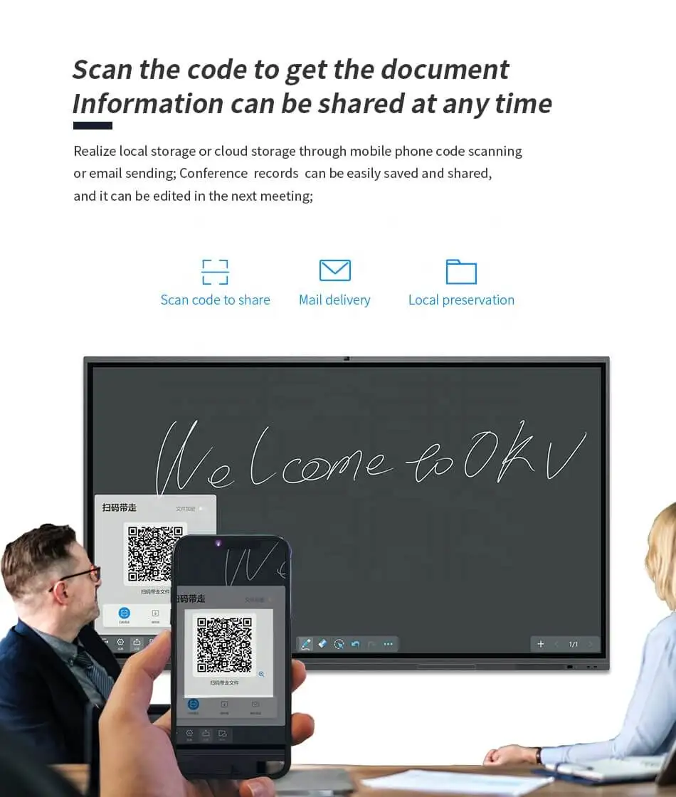 OKView 55/65/75/86/98/110 interactive whiteboard/smart board/touch screen/display for classroom/meeting room