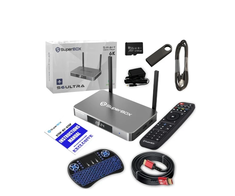 Лучшие продажи на SuperBox S6 Ultra Premium Edition Bundle Deal 2025 модель бонус 8K с мини беспроводной клавиатурой