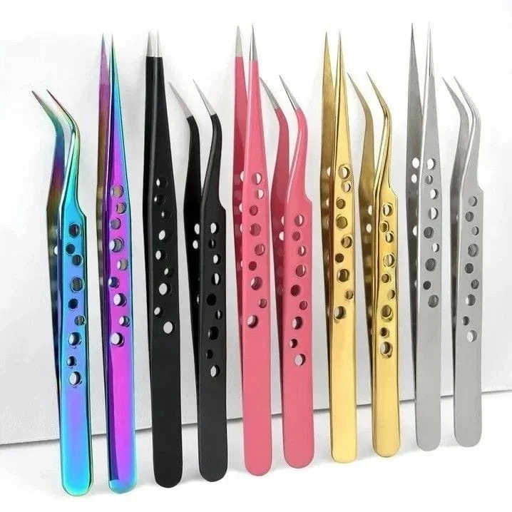 ASAP sustainable Eyelash Tweezers Makeup Eye Lashes Tweezer Extension Tools Clip Applicator False Eyelashes Tweezers set