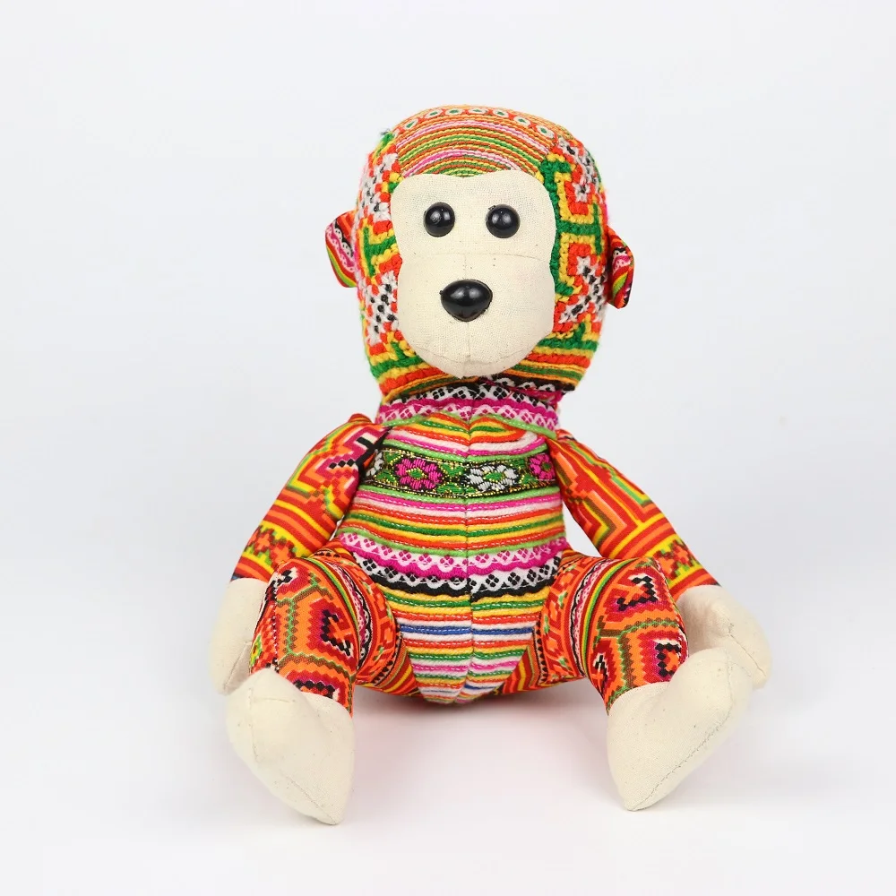 20cm - 30cm Unisex Toys & Hobbies Handmade Brocade Mong Sapa Ethnic Monkey - size S Stuffed Animal Toys