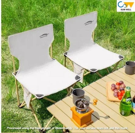 Folded chair outdoor portable bench fishing chair leisure ultralight camping folding Medium (white)