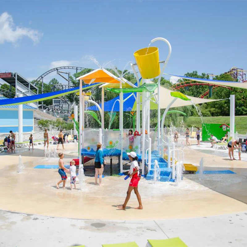 Water Park Amusement Play Equipment Fiberglass Water Slide Combines Indoor and Outdoor Water Park Splash Pads