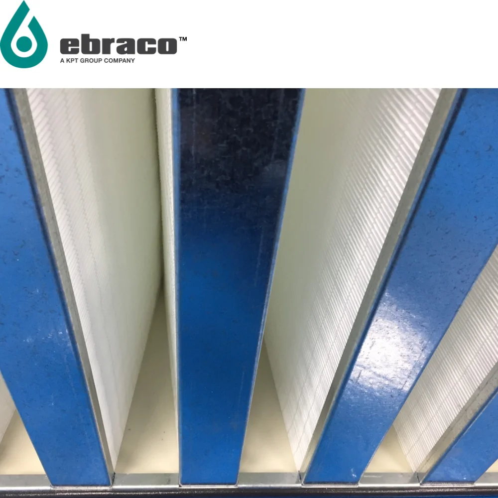 New Condition Ebraco H13 99.95%  V Bank Hepa Filter 4V 610x610x292mm (24x24x12inch) for HVAC, AHU, Cleanroom- Customized