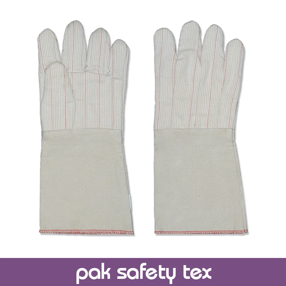 Top Quality Hot Mill Triple Palm Gauntlet Heat Protection Thermal Cotton Extend Cuff Glove Wholesale Customized Color Size Style