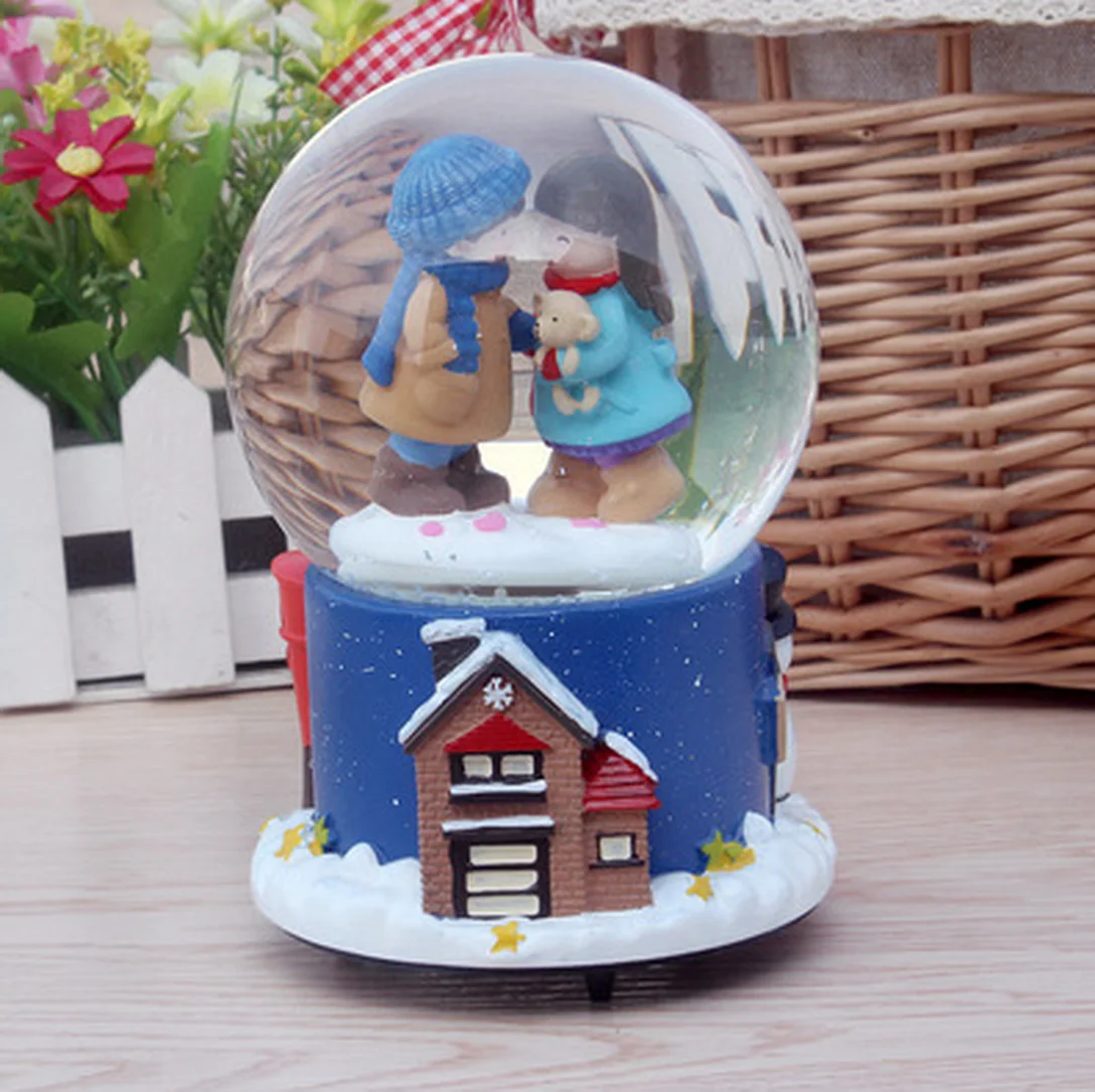 wholesale romantic love waterglobe wedding dancing couple snow globe custom valentine gift snow ball