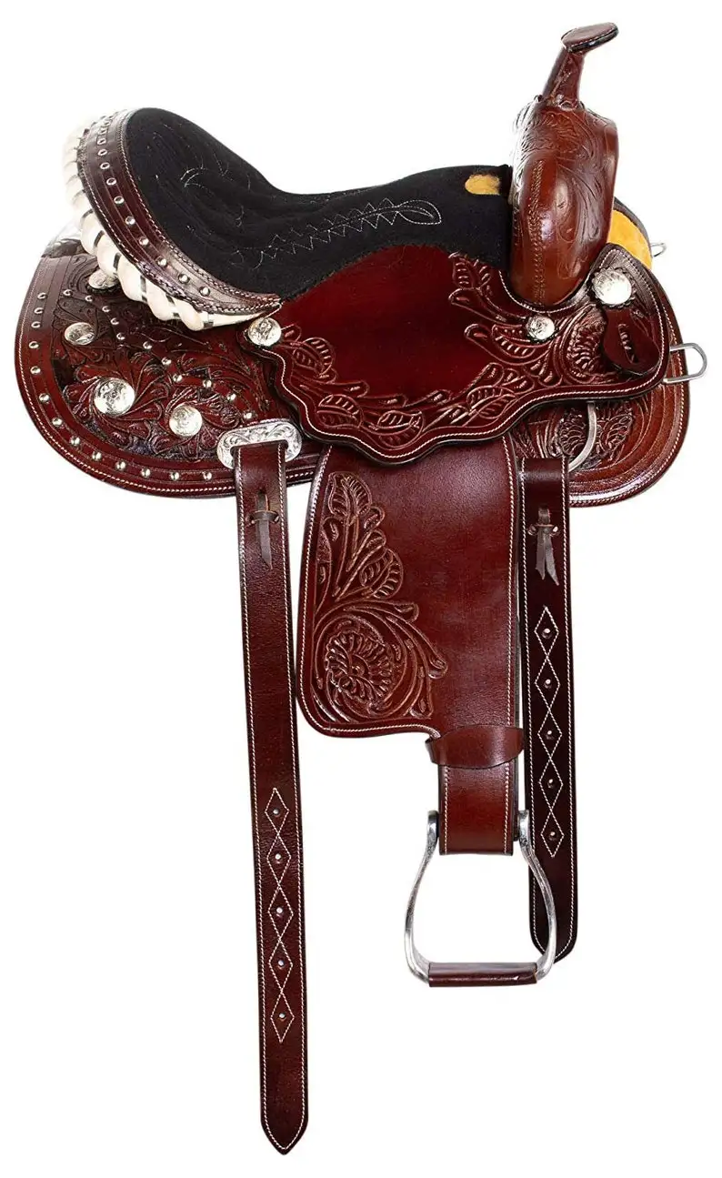 Premium Quality Western leather Horse Saddle With Matching Horse Tack Set Genuine Leather Barrel Saddle English Racing Saddle