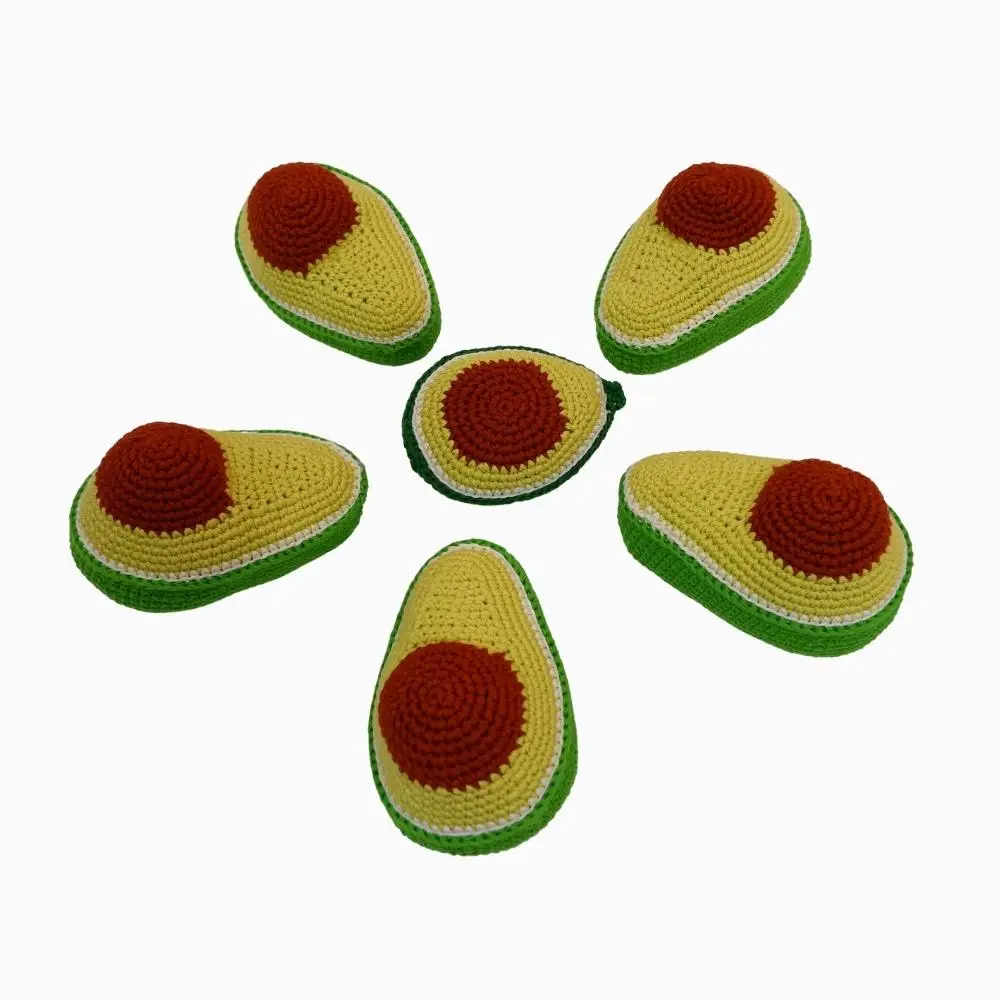 New Handmade Product Manufacturer Pet Toy Avocado Shape Squeaky Funny Interactive Durable Knitting for Dog Cat Small Animal