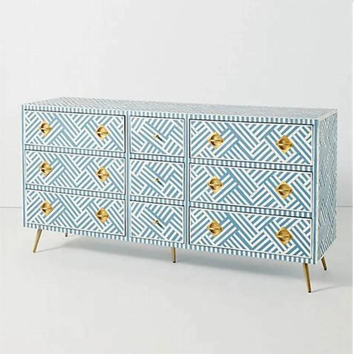 Home Decor Furniture Bone Inlay Drawer Chest Floral Multi Color Bone Inlay Table Top Bone/Mother Of Pearl Inlay Drawer Chest