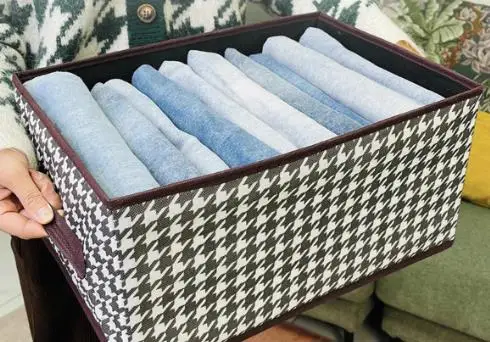 Thousands of bird grid storage box drawers large capacity can fold the clothes hand -up storage box