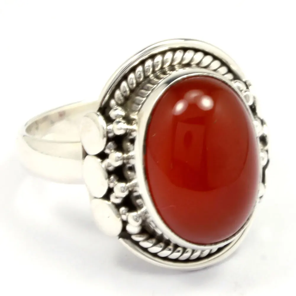Wholesale Solid Handame Red Onyx Ring Handmade 925 Sterling Silver Fine Jewelry Ring for Women Collection. Best Selling jewelry.