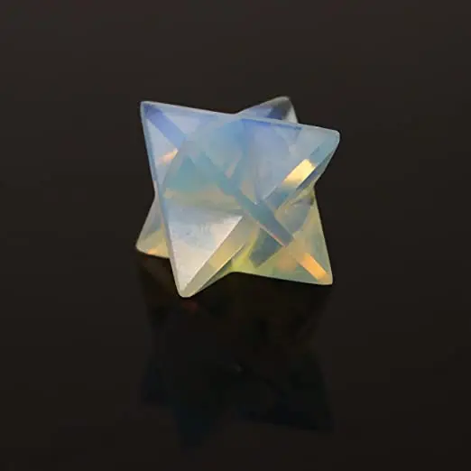 Opalite Merkaba Star for Sale Buy Online From Moin Agate Chakra Stone for Used As Chakra Merkaba Star for Healing Reiki