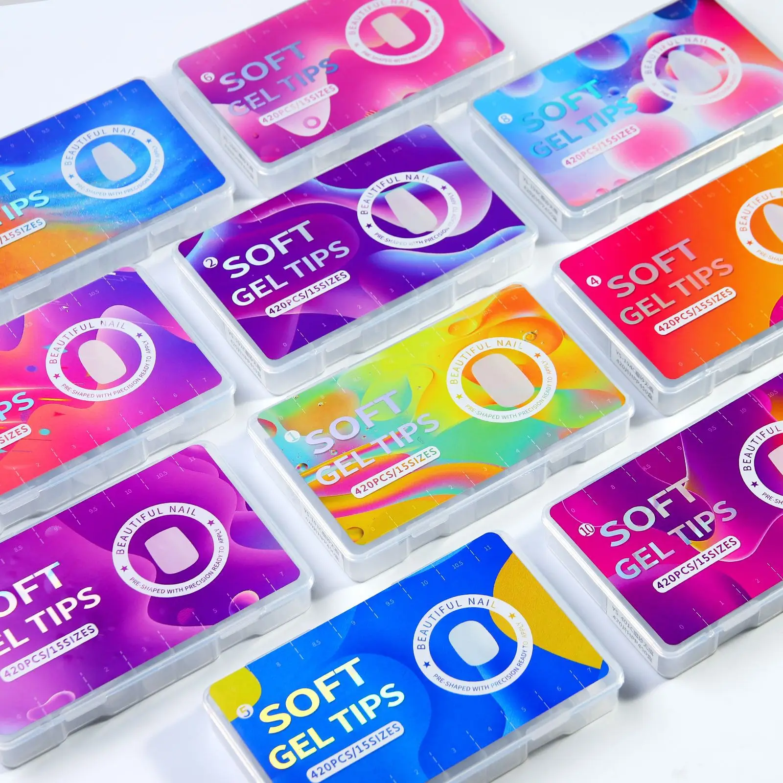 Soft Gel Nail Extension Tips Transparent Nail Tip Box Packaging